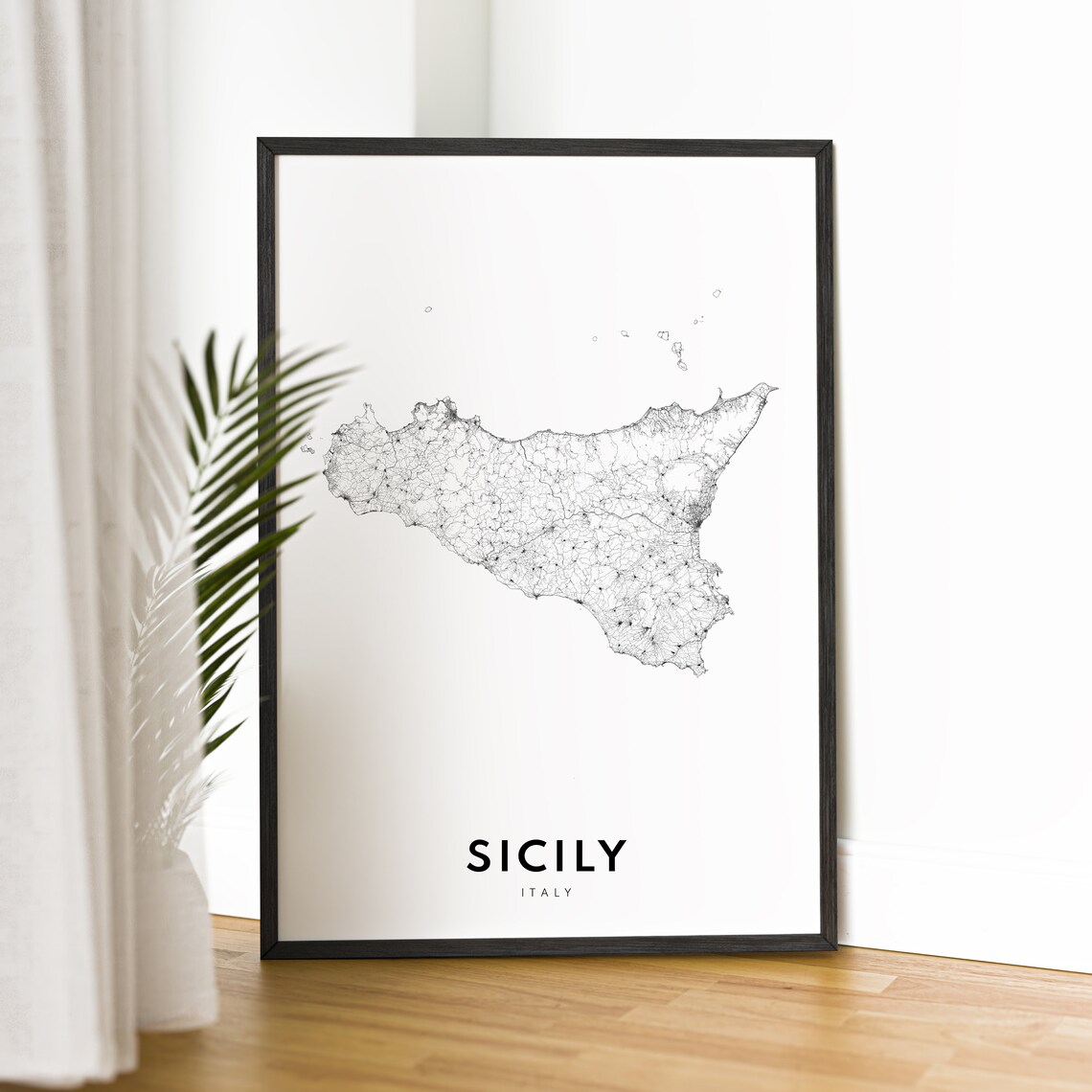 Sicily Italy Map Poster, Travel Map Wall Art - Image 2
