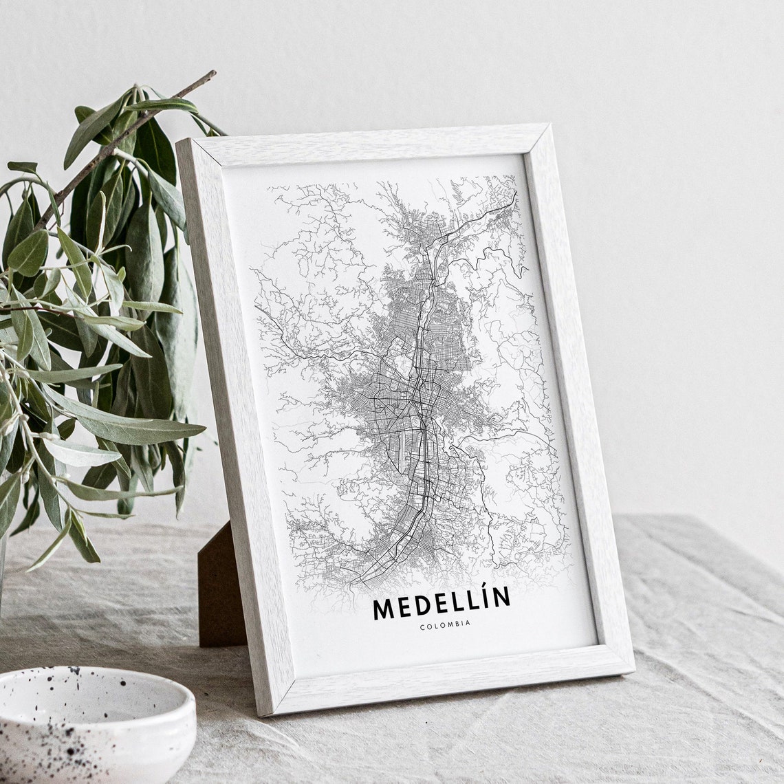Medellin Colombia City Street Map Minimalist Sketch Line Art Poster - Image 4