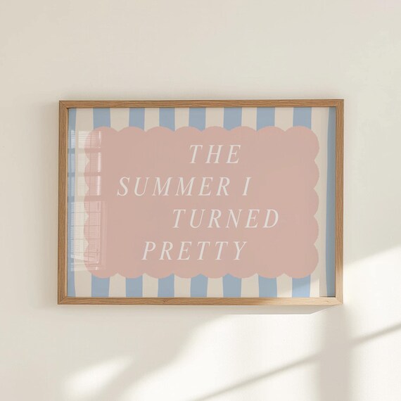 The Summer I Turned Pretty Pastel Scalloped Text Minimalist Wall Art
