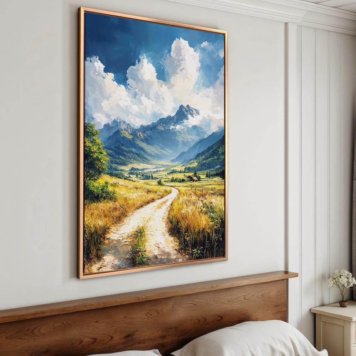 Summer Mountain Scene Framed Print Country Landscape Art Countryside Decor Rustic Nature Wall Print Ready To Hang Gift For Him - Image 4
