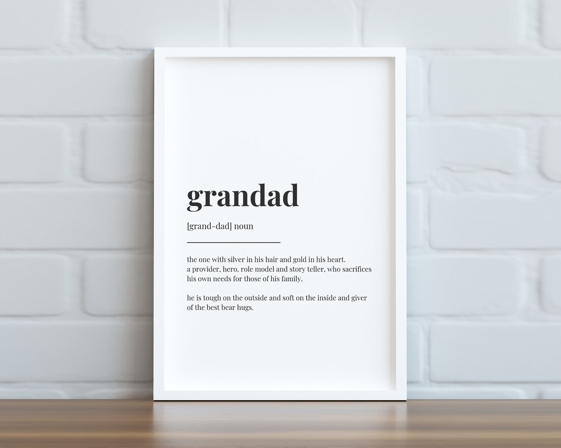 Grandad Definition Quote Poster, Funny Wall Decor - Image 2