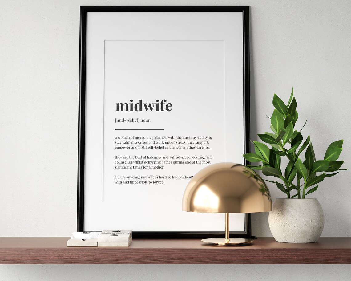 Midwife Definition Meaning Wall Art, Gift Print - Image 3