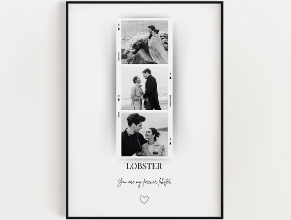 Personalised Lobster Photo Print Wall Art Custom Gift With Valentines Day For Boyfriend Girlfriend