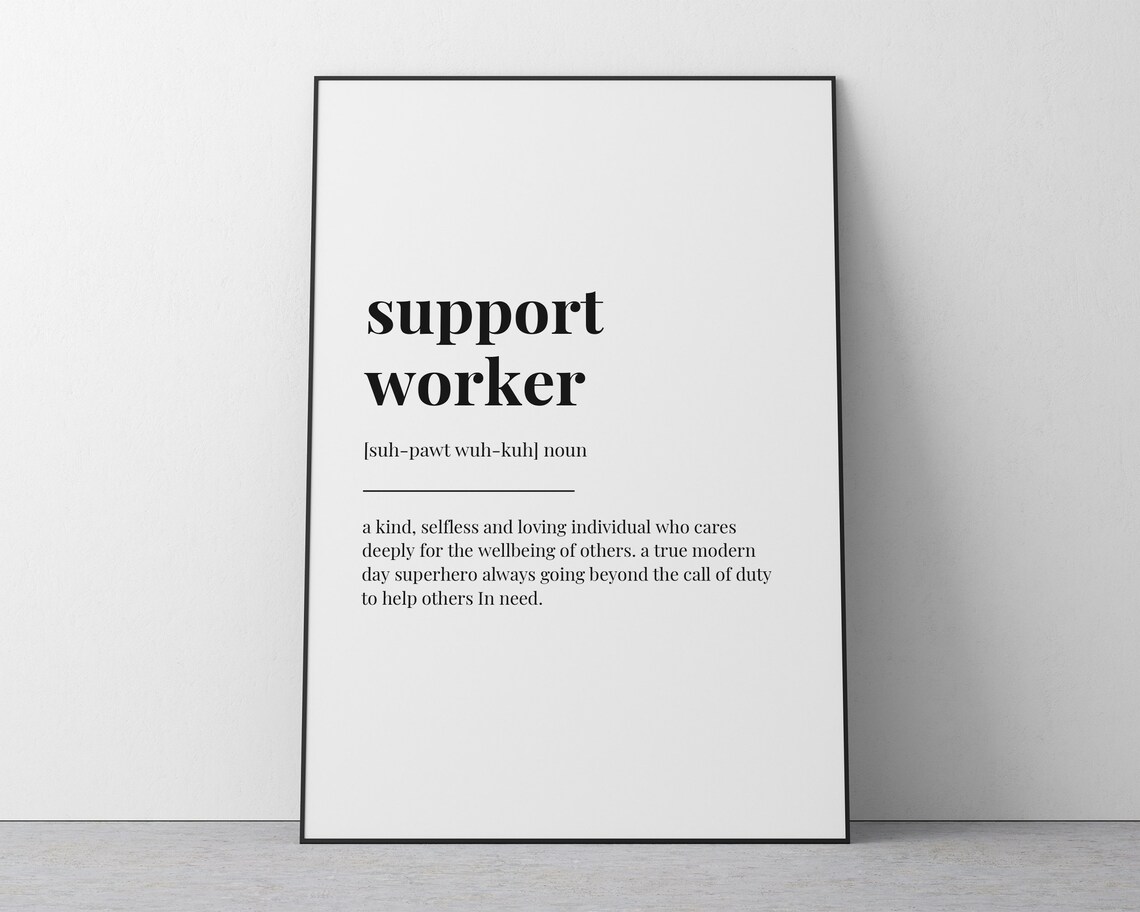 Support Worker Definition Quote Art Print - Image 3