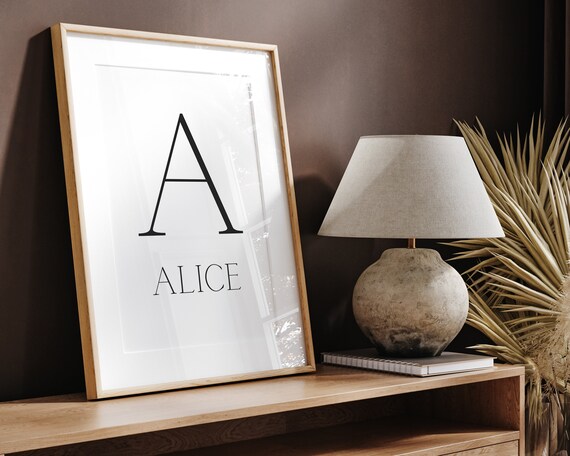 Personalized Initial Name Letter Monogram Minimalist Art Poster