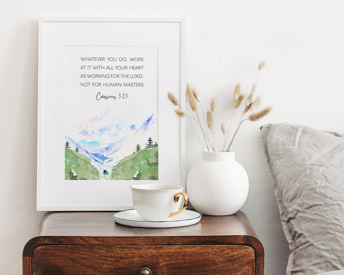 Colossians 3:23 Scripture Art Print, Bible Verse - Image 3
