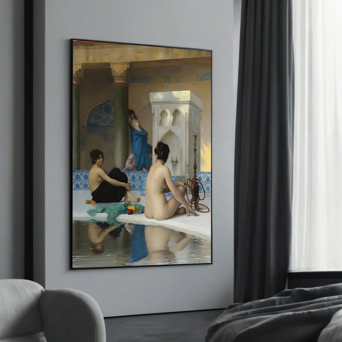 Jean Leon Gerome Orientalist Turkish Bath Scene Classic Poster