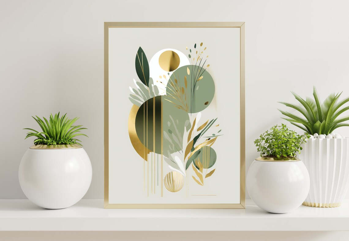 Abstract Sage Green Art Print, Boho Neutral Decor - Image 3