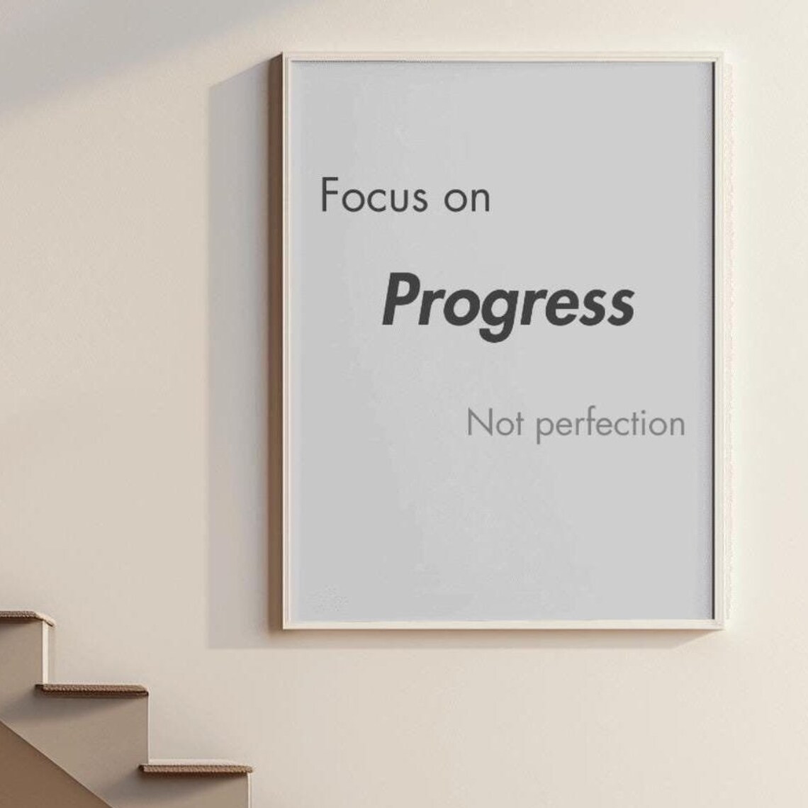 Focus On Progress Not Perfection Minimalist Quote Art Poster