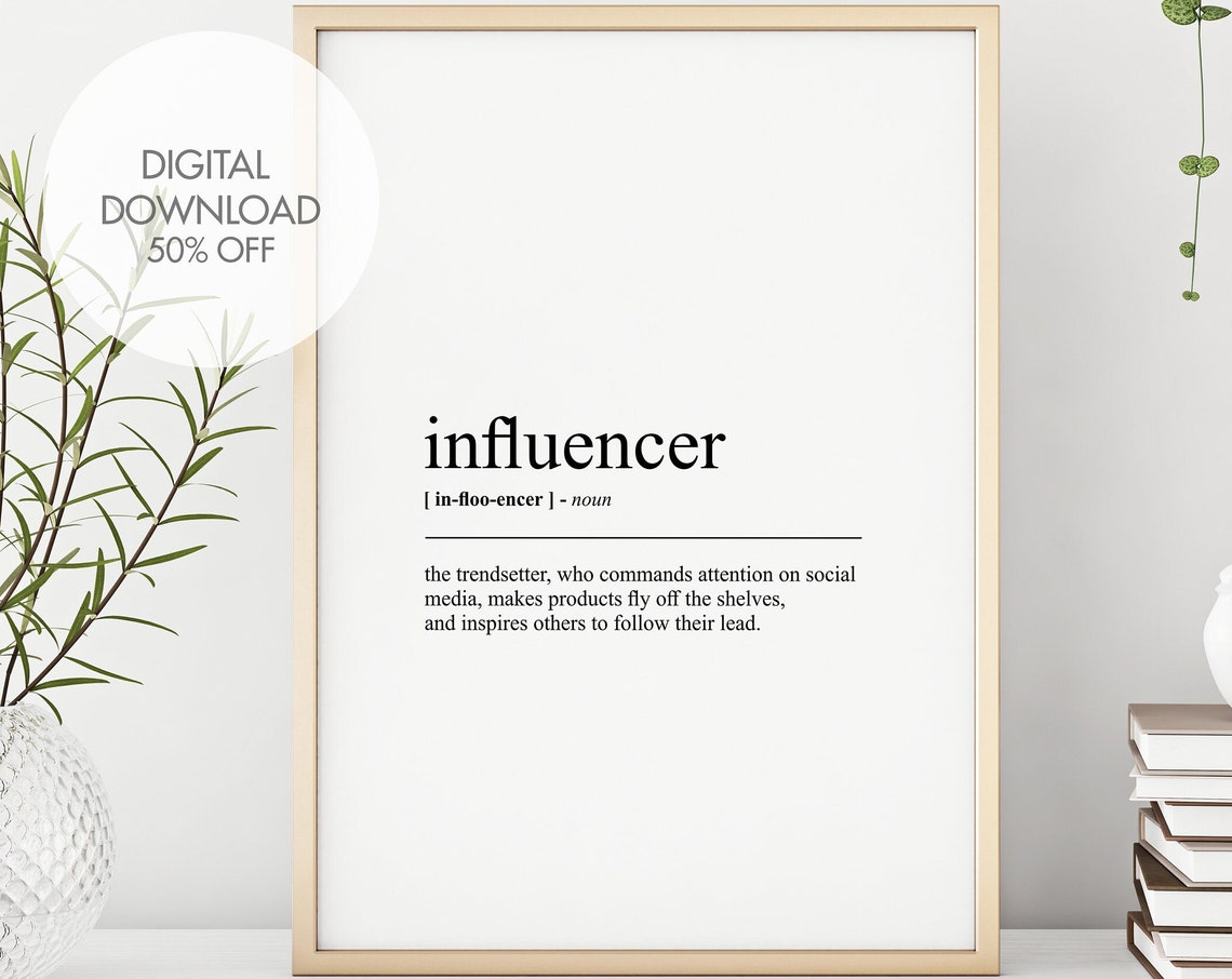 Influencer Funny Definition Poster Gift For Content Creators