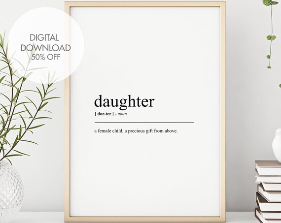 Daughter Definition Quote, Funny Humour Poster