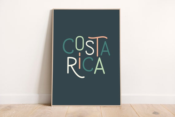 Costa Rica Beach Ticos Surf Pura Vida Travel Art Print Wall Home Typography Living Room Bedroom Kitchen