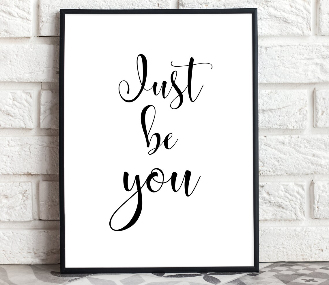 Just Be You Elegant Calligraphy Self Love Minimalist Quote Poster - Image 5