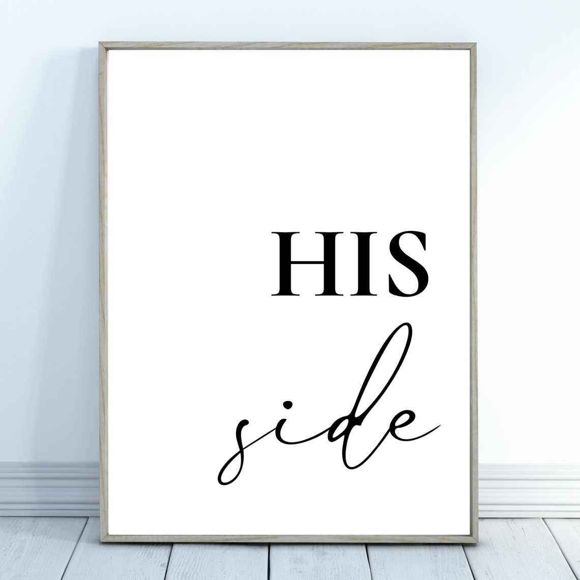 Her Side Bold Serif Script Minimalist Bedroom Sweet Quote Poster - Image 2