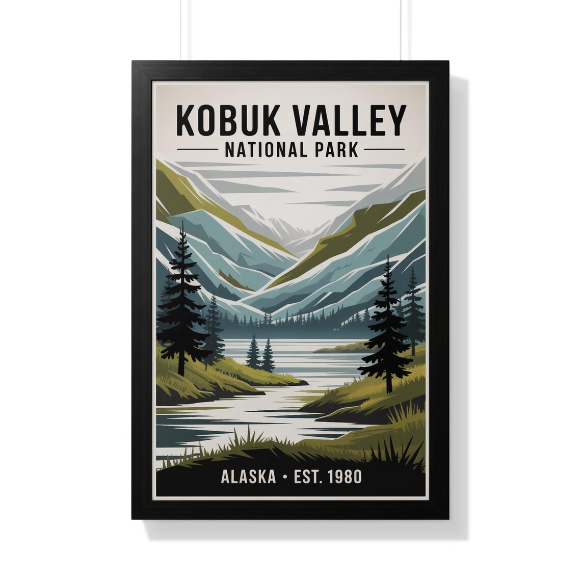 Kobuk Valley National Park Alaska Mountain Lake Pines Vintage Poster