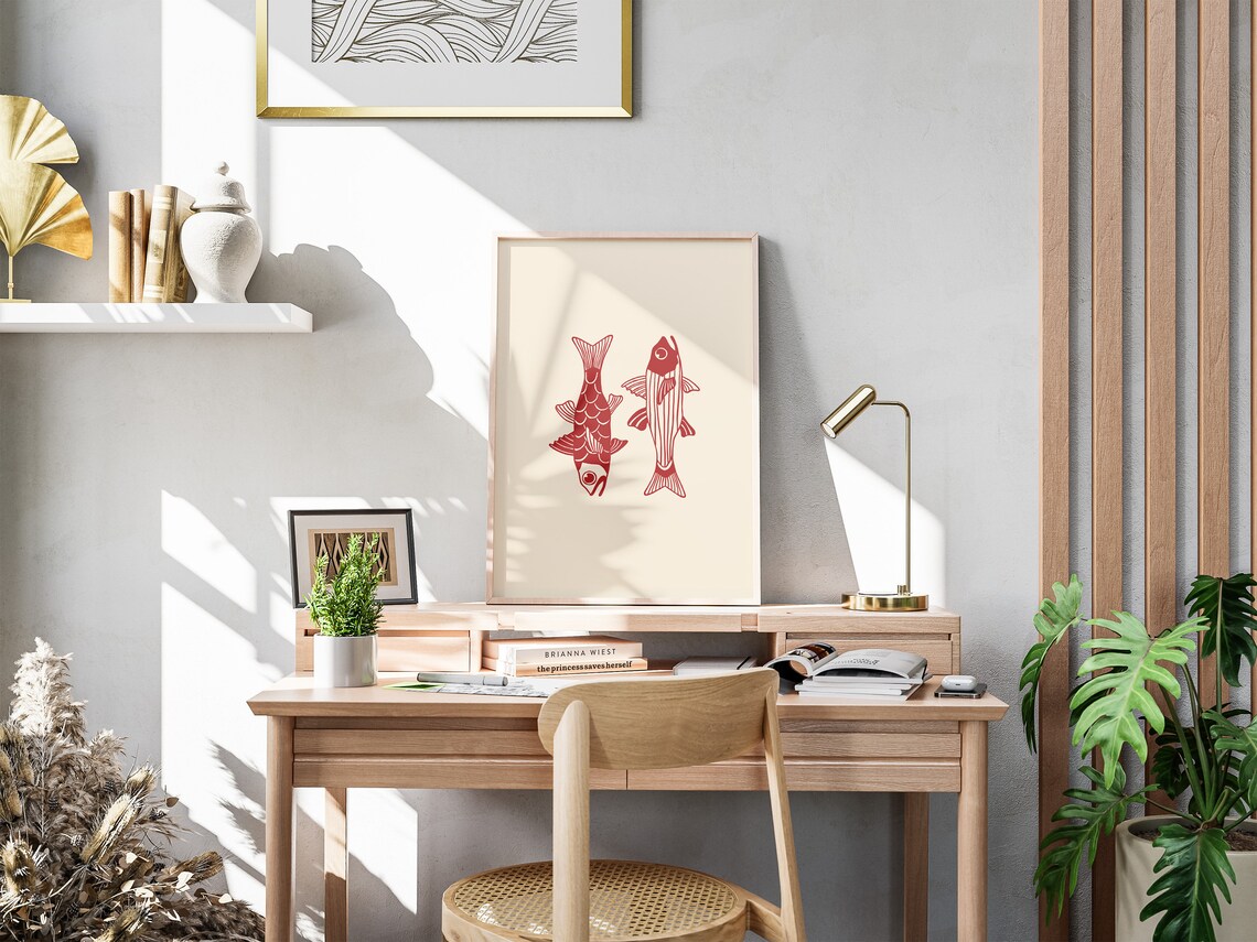 Red Fish Print Fish Art Wall Art Print Wall Art Instant Fish Print Fish Wall Art - Image 2