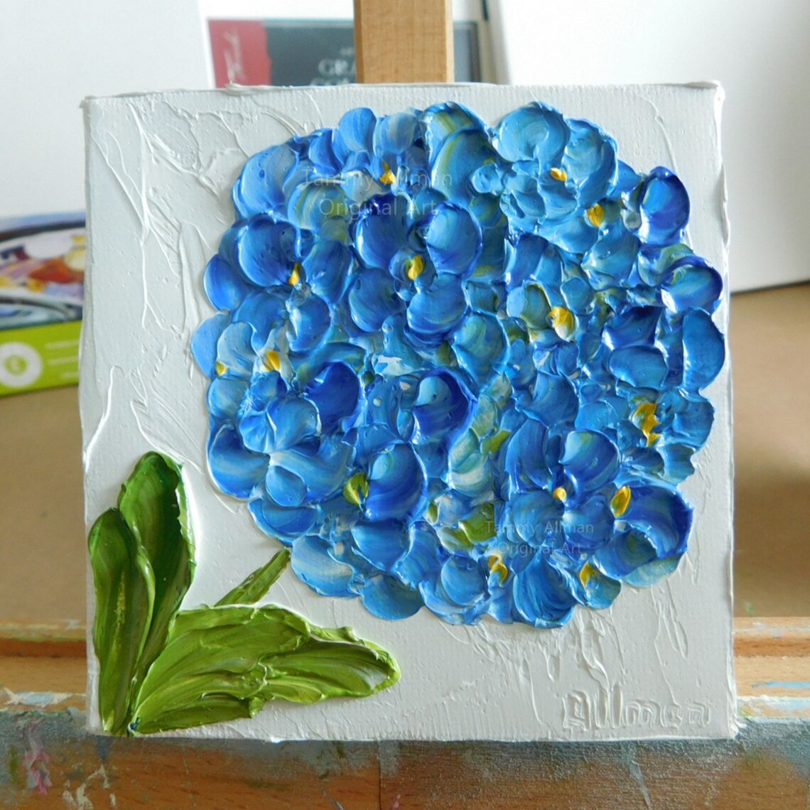 Custom Hydrangea Impasto, Minimalist Art Print - Image 4
