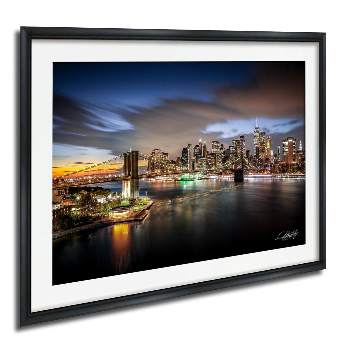 Brooklyn Bridge Print New York City Skyline Metallic Signed Art
