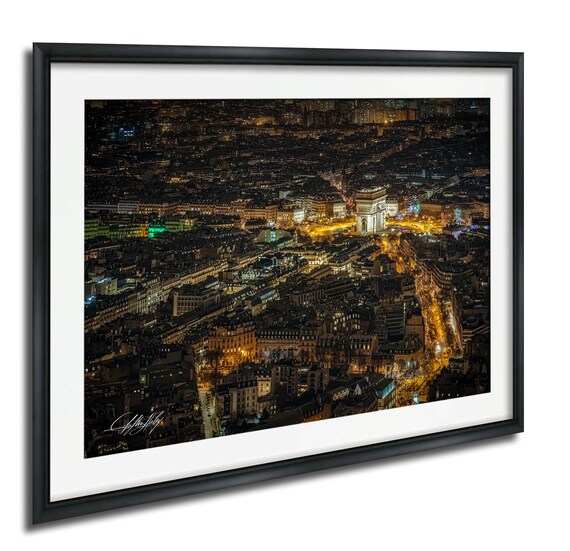Paris Arc De Triomphe Print Night Cityscape Framed Or Canvas