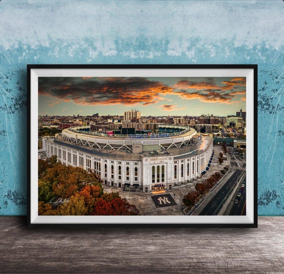 Yankee Stadium Print Baseball Wall Art Sunset Autumn Colors