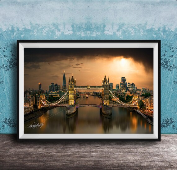 Tower Bridge Print London Skyline At Dusk Framed Or Canvas