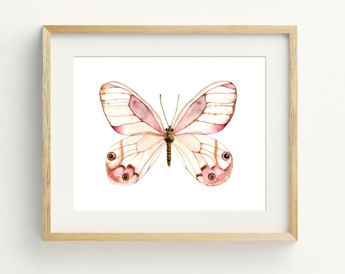 Butterfly Watercolor Art Print, Nursery Decor