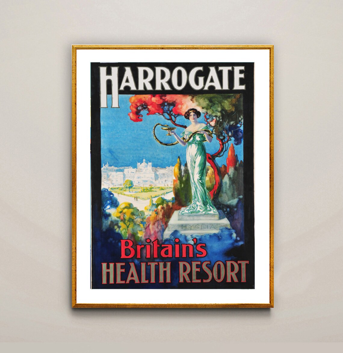 Harrogate Britain's Health Resort Vintage English Travel Poster - Image 2