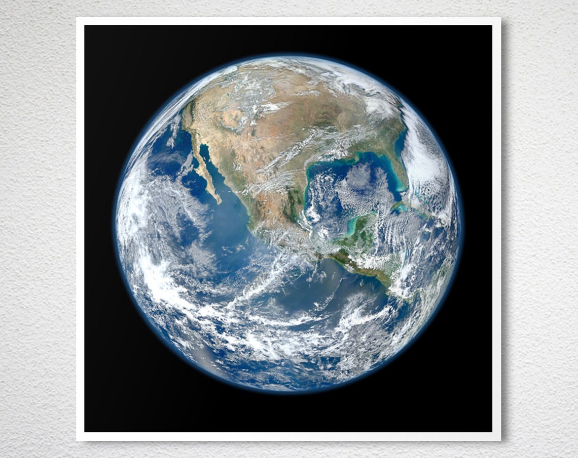 Full Earth From Space North America View Detailed Photo Poster - Image 2