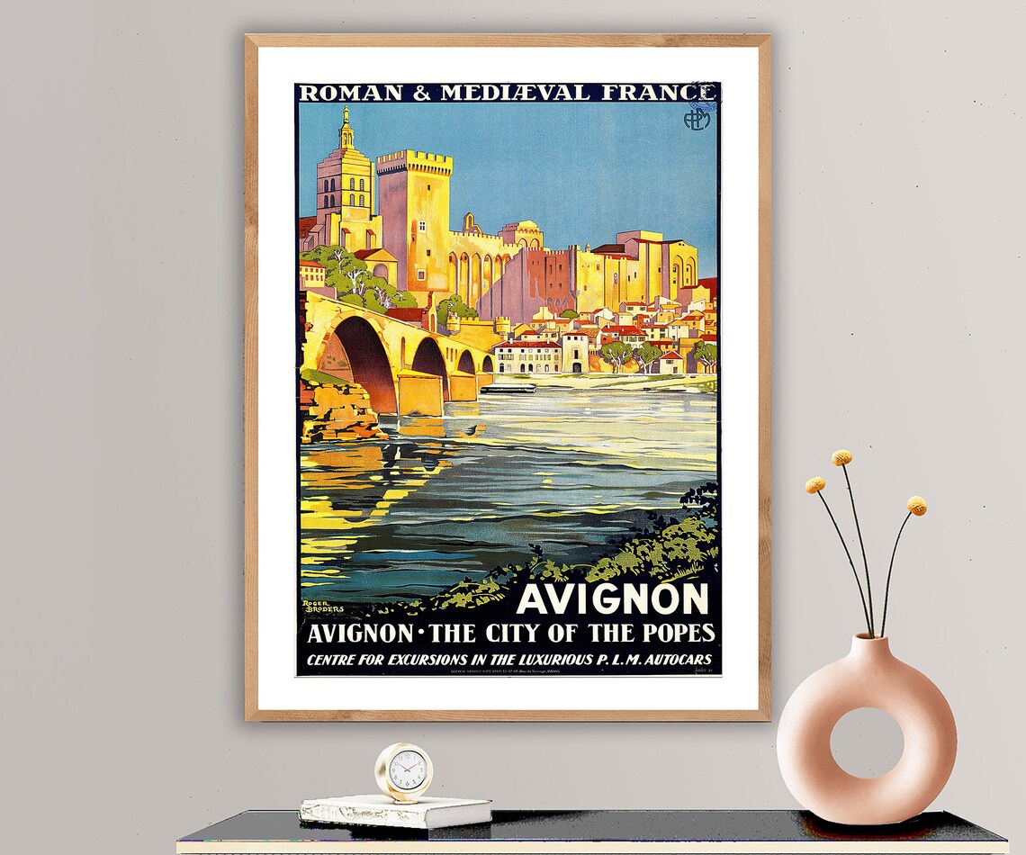 Avignon Le Palais Des Papes Vintage Travel Poster