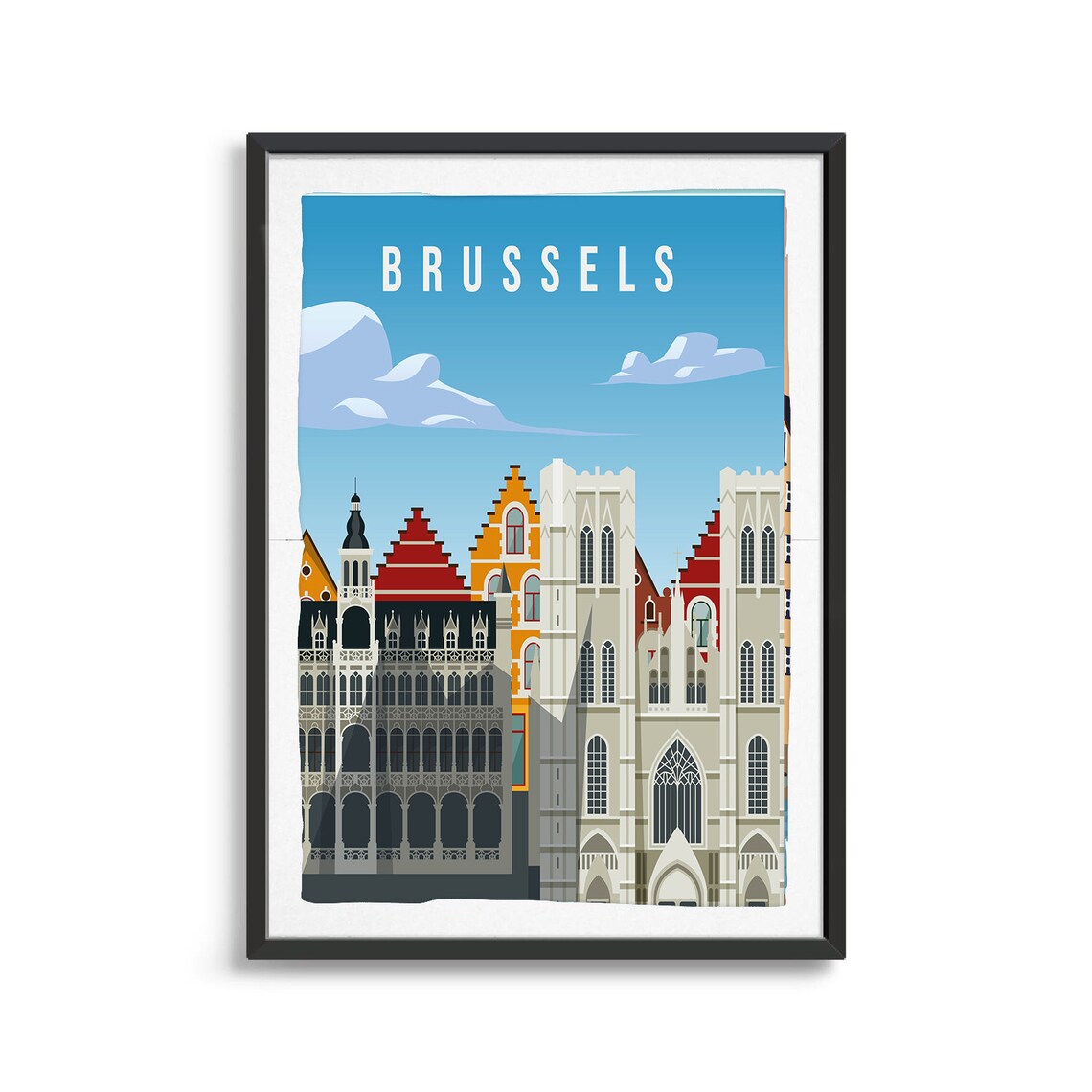 Brussels City Travel Illustration Poster Print - Image 2