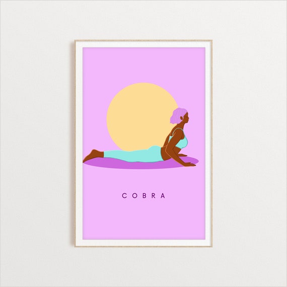 Yoga Cobra Pose Art Print, Studio Decor