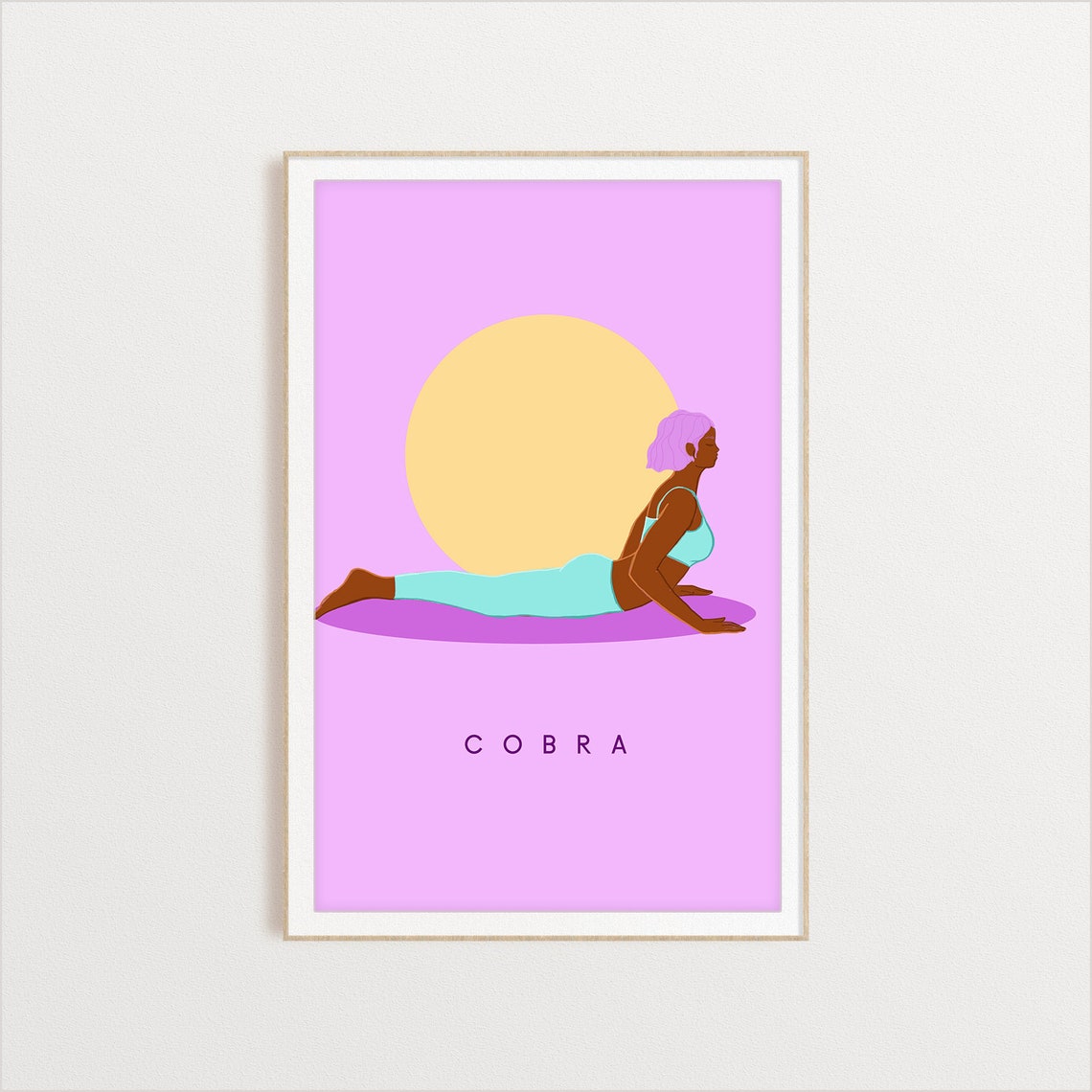Yoga Cobra Pose Art Print, Studio Decor