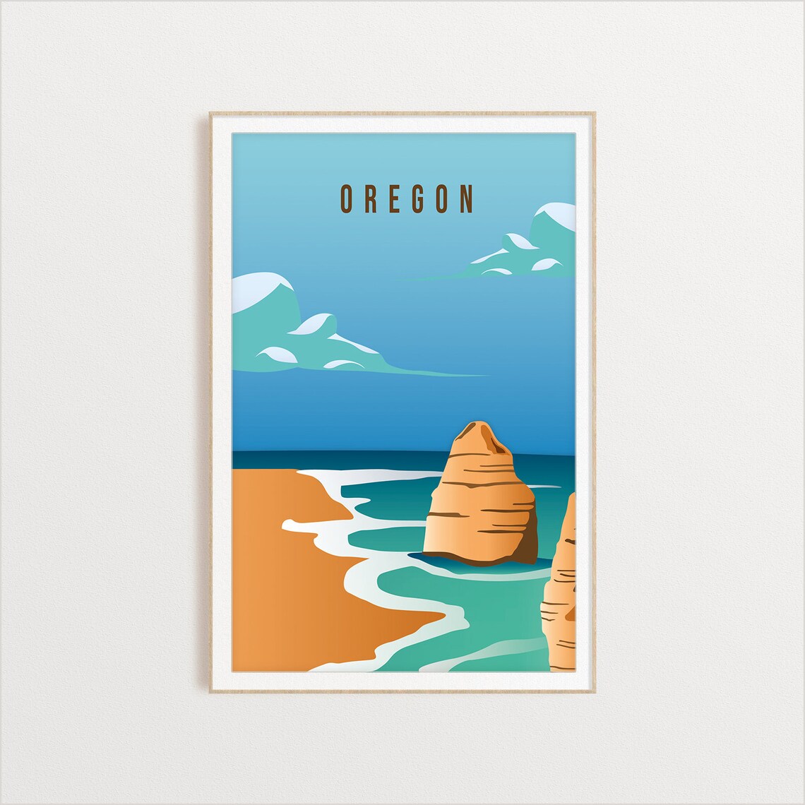 Oregon State Travel Poster, State Art Print