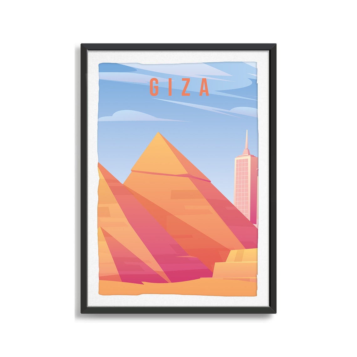 Giza City Poster City Art City Wall Art City Print World Print Country Poster Country Print Country Art Travel Illustration - Image 2