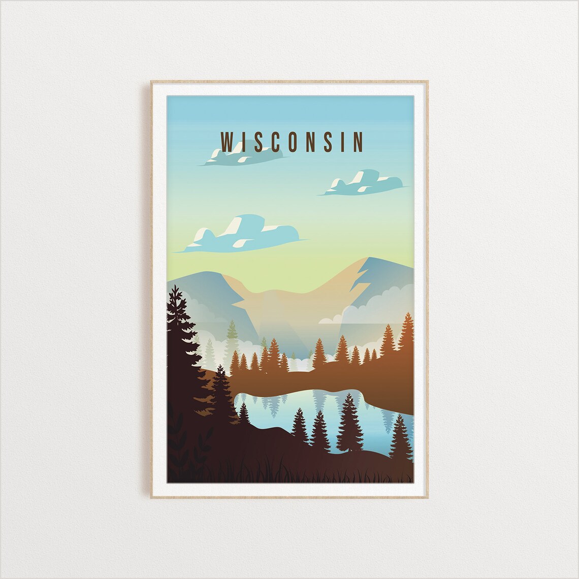 Wisconsin State Travel Poster, State Art Print - Image 2