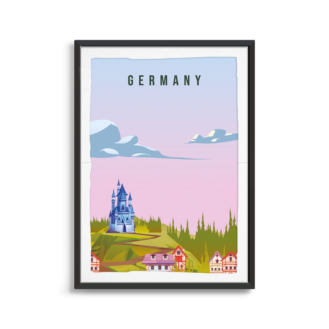 Germany Travel Illustration Art Print, Europe Poster