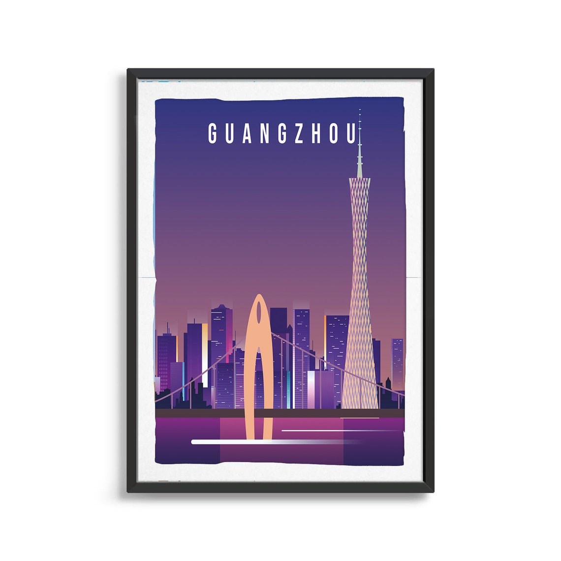 Guangzhou City Poster City Art City Wall Art City Print City Poster City Print Travel Gift Travel Illustration