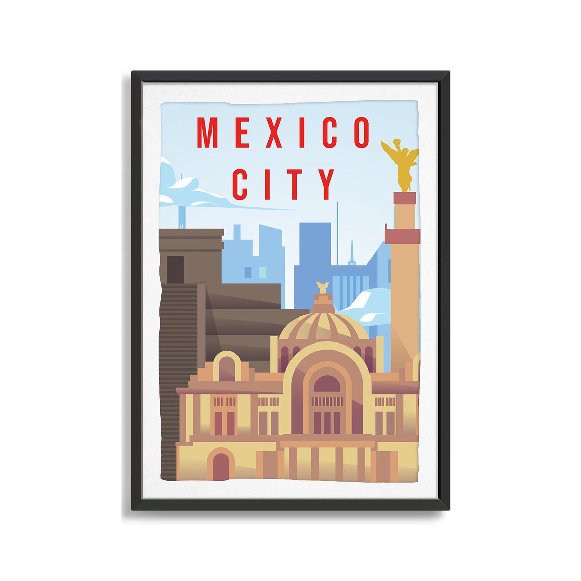 Mexico City Travel Poster, City Art Print