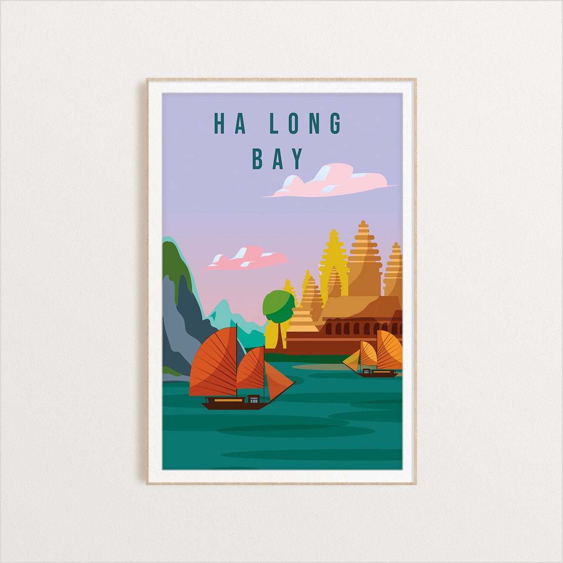 Ha Long Bay City Poster City Art City Wall Art City Print World Print Country Poster Country Print Country Art Travel Illustration - Image 2