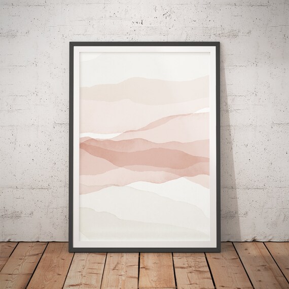 Watercolor Landscape Print No14 Rustic Mountain Contemporary Minimalist Wall Art Decor Ideas For Bedroom Kitchen Or Living Room
