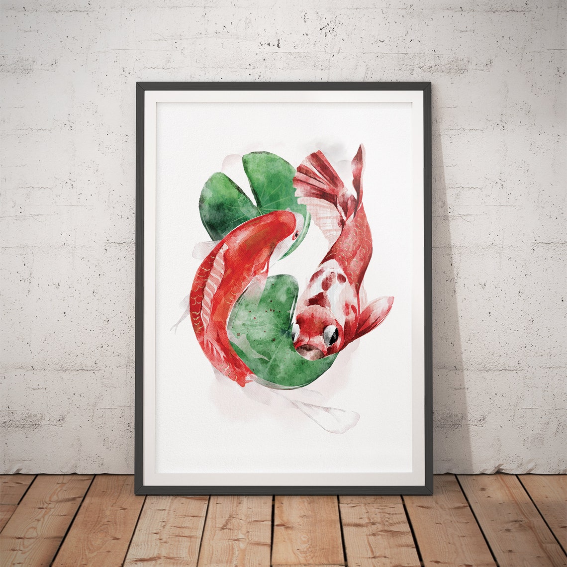 Koi Fish Japanese Watercolor Art Print