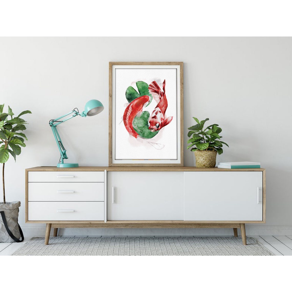 Koi Fish Japanese Watercolor Art Print - Image 3