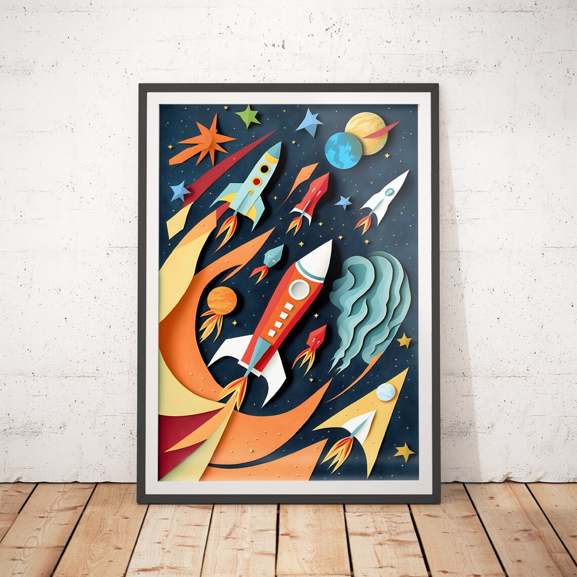 Rocket Print, Outer Space Nursery Art Print