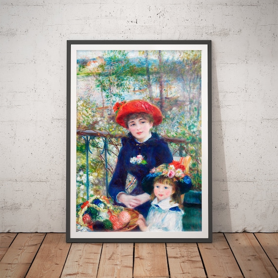 Pierre-Auguste Renoir Two Sisters on the Terrace Impressionist Poster