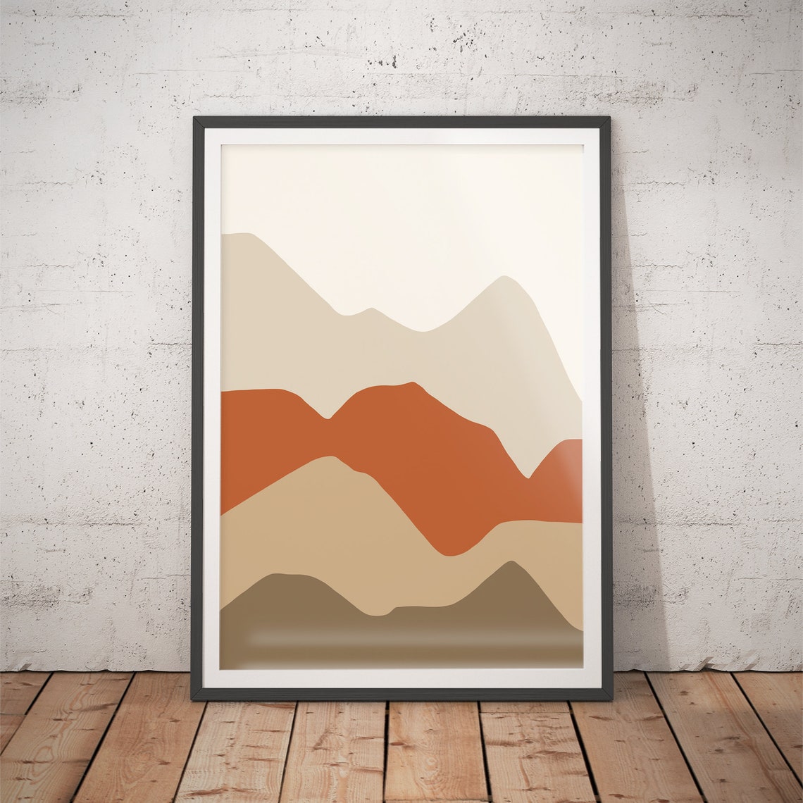 Layered Rolling Hills in Warm Earth Tones Minimalist Art Poster