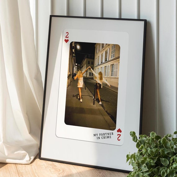 Custom Playing Card Wall Art Personalized Photo Print Perfect Friendship Gift For Sister And Unique Home Decoration Poster Trendy Modern