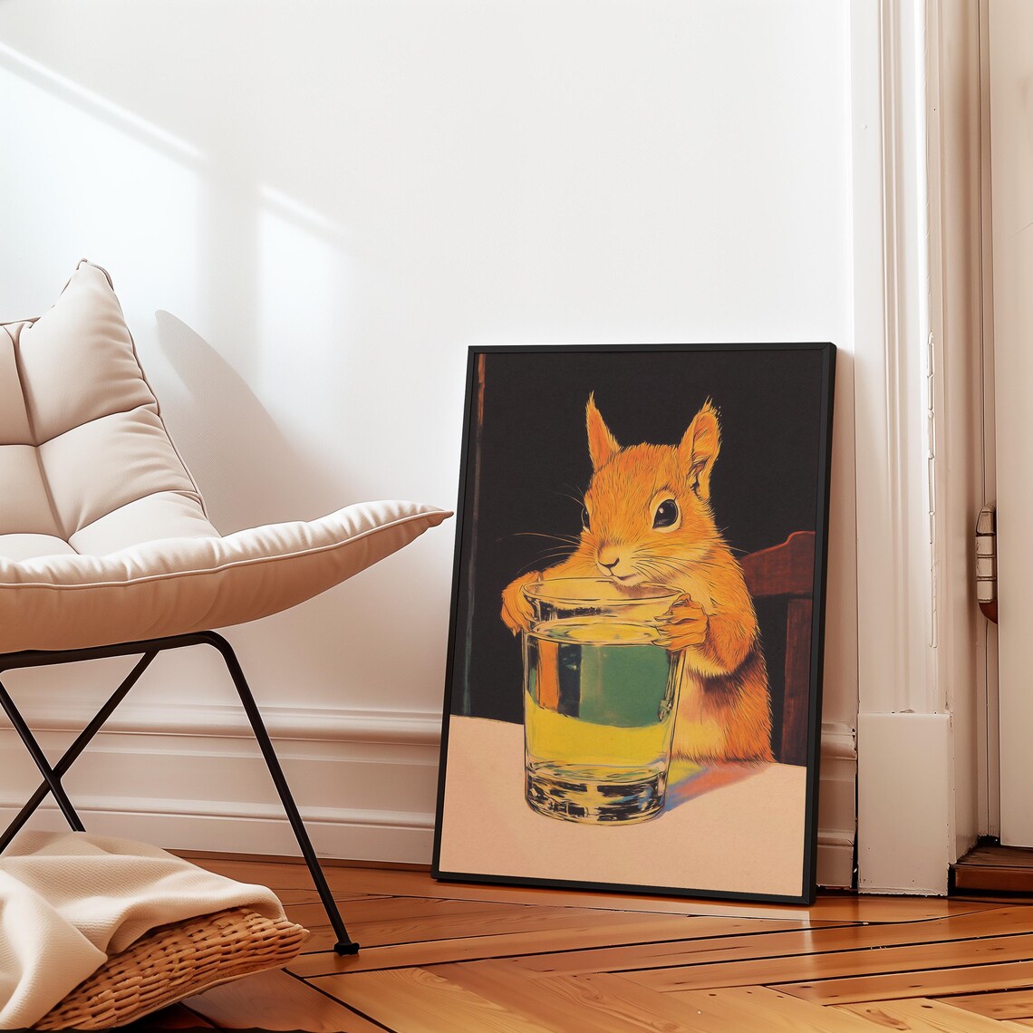 Retro Vintage Squirrel Illustration, Quirky Art Print - Image 3