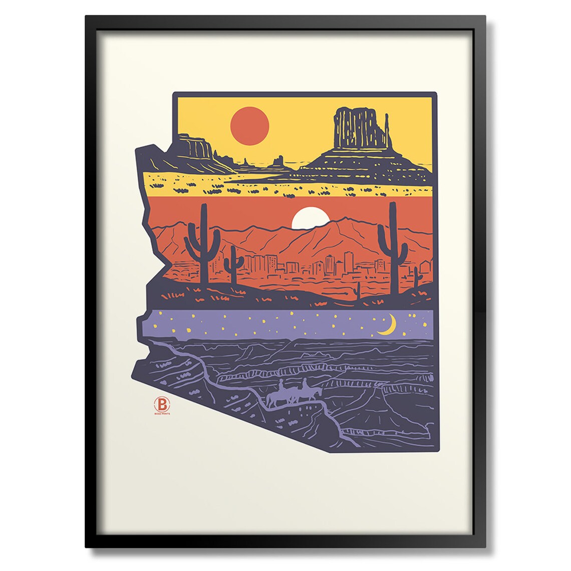 Layers Of Arizona Travel Poster, Desert Landscape