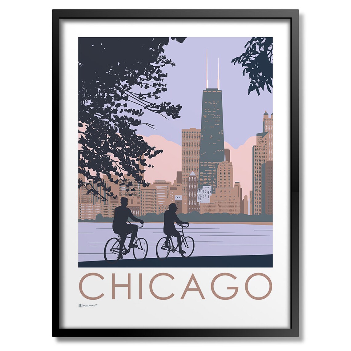 Chicago Lakefront Travel Poster, City View