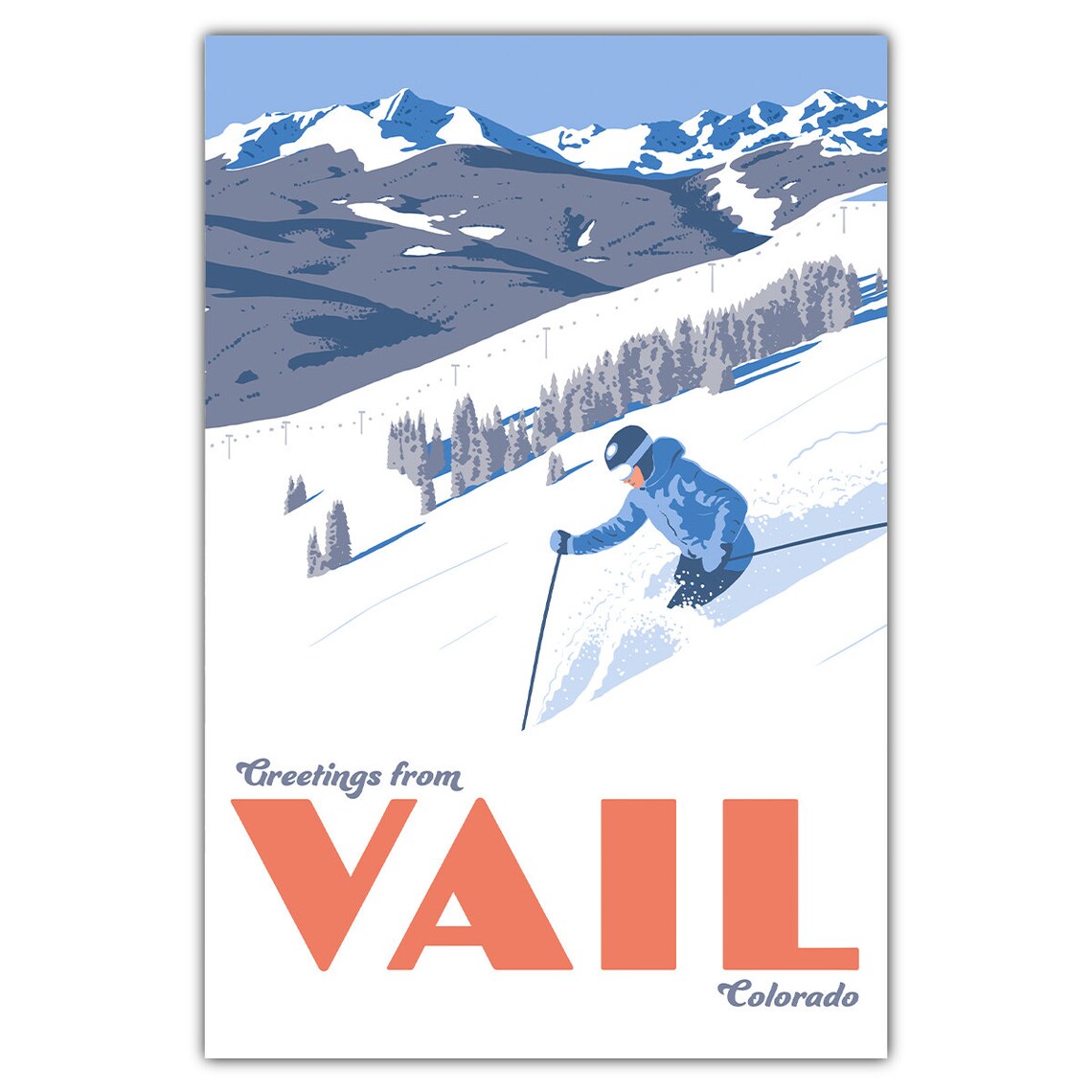 Vail Greetings Postcard Travel Poster